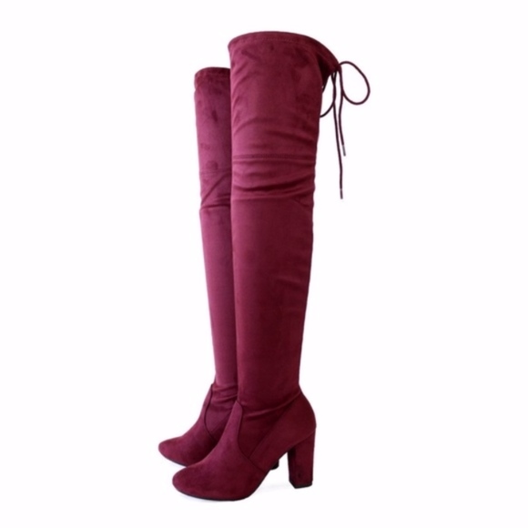 DANIELLA Over the Knee Boots - WINE - Picture 6 of 8